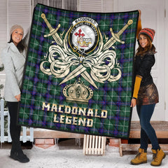 MacDonald of the Isles Hunting Modern Tartan Crest Legend Gold Royal Premium Quilt