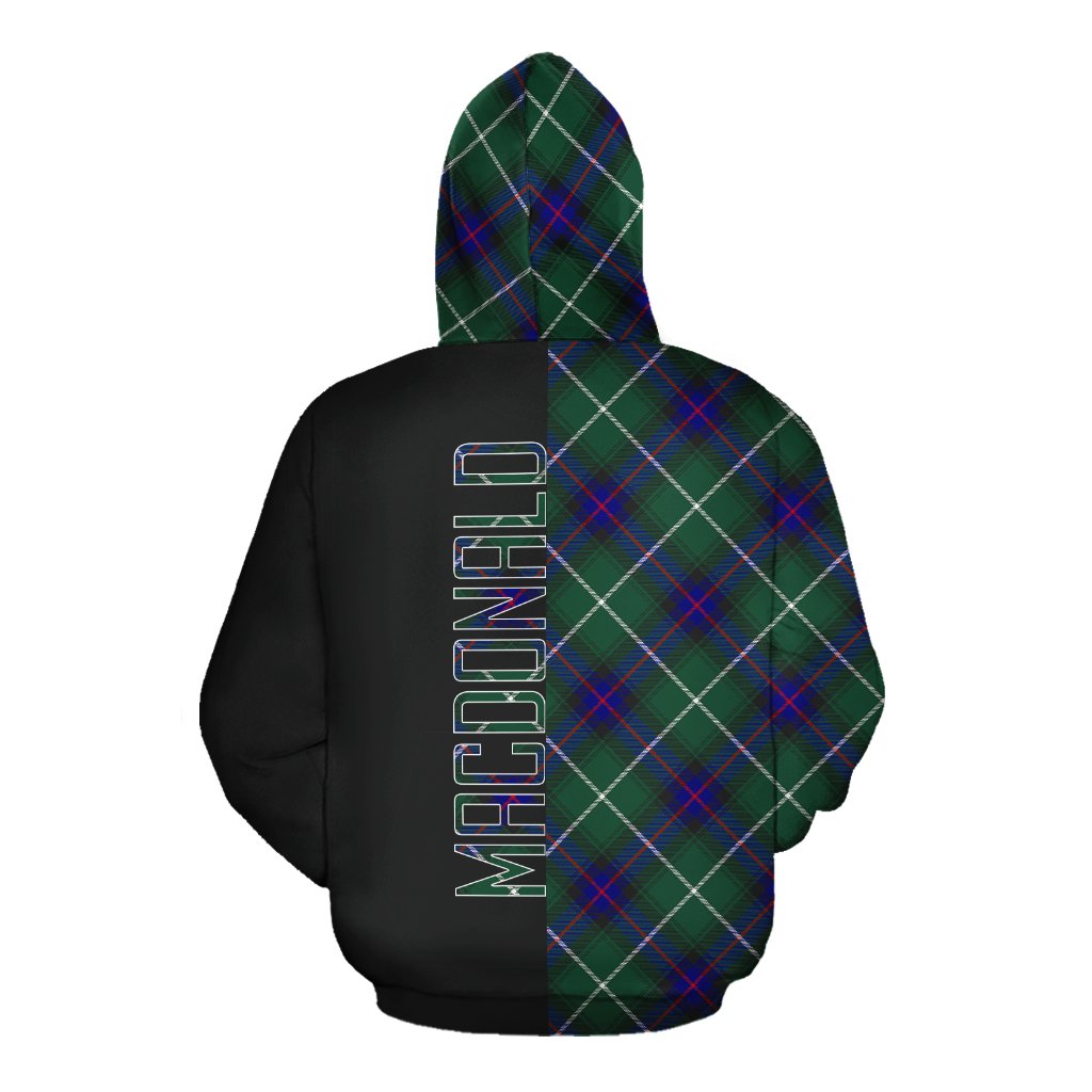 MacDonald of the Isles Hunting Modern Tartan Hoodie Half of Me - Cross Style