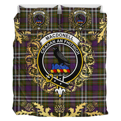 MacDonell of Glengarry Dress Tartan Crest Bedding Set - Golden Thistle Style