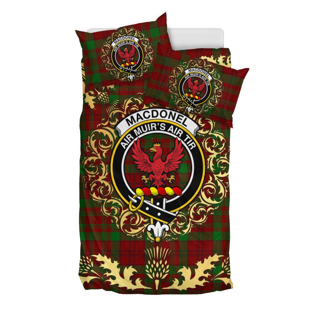 MacDonell of Keppoch 03 Tartan Crest Bedding Set - Golden Thistle Style