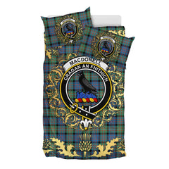MacDonnell of Glengarry Ancient Tartan Crest Bedding Set - Golden Thistle Style