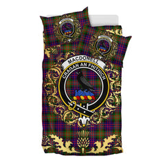 MacDonnell of Glengarry Modern Tartan Crest Bedding Set - Golden Thistle Style