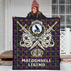 MacDonnell of Glengarry Modern Tartan Crest Legend Gold Royal Premium Quilt