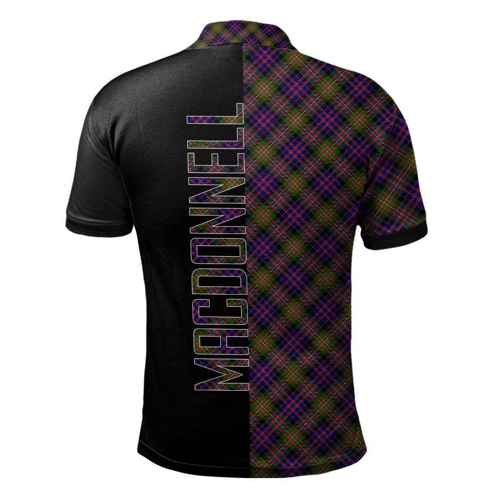 MacDonnell of Glengarry Modern Tartan Polo Shirt Half of Me - Cross Style