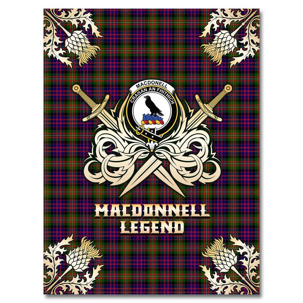 MacDonnell of Glengarry Modern Tartan Gold Courage Symbol Blanket