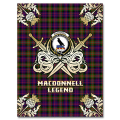 MacDonnell of Glengarry Modern Tartan Gold Courage Symbol Blanket