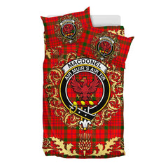 MacDonnell of Keppoch Modern Tartan Crest Bedding Set - Golden Thistle Style