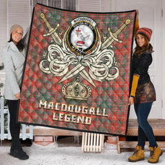 MacDougall Ancient Tartan Crest Legend Gold Royal Premium Quilt