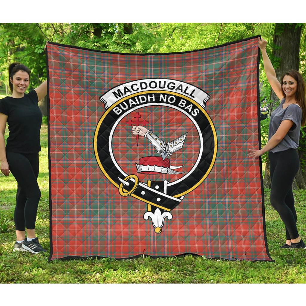 Macdougall Family Ancient Tartan Crest Quilt