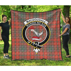 Macdougall Family Ancient Tartan Crest Quilt