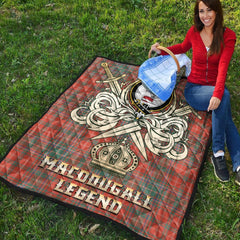 MacDougall Ancient Tartan Crest Legend Gold Royal Premium Quilt