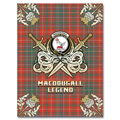 MacDougall Ancient Tartan Gold Courage Symbol Blanket