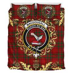 MacDougall Kinloch Anderson Tartan Crest Bedding Set - Golden Thistle Style