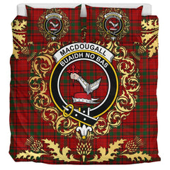 MacDougall Kinloch Anderson Tartan Crest Bedding Set - Golden Thistle Style