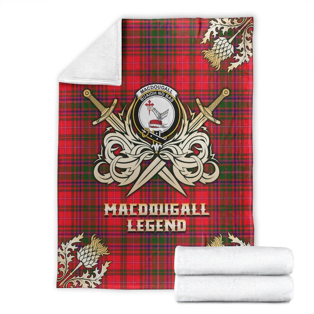 MacDougall Modern Tartan Gold Courage Symbol Blanket