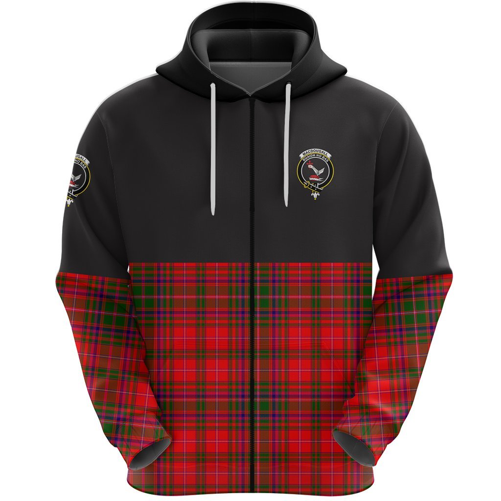 MacDougall Modern Clan Half Of Tartan Zipper Hoodie