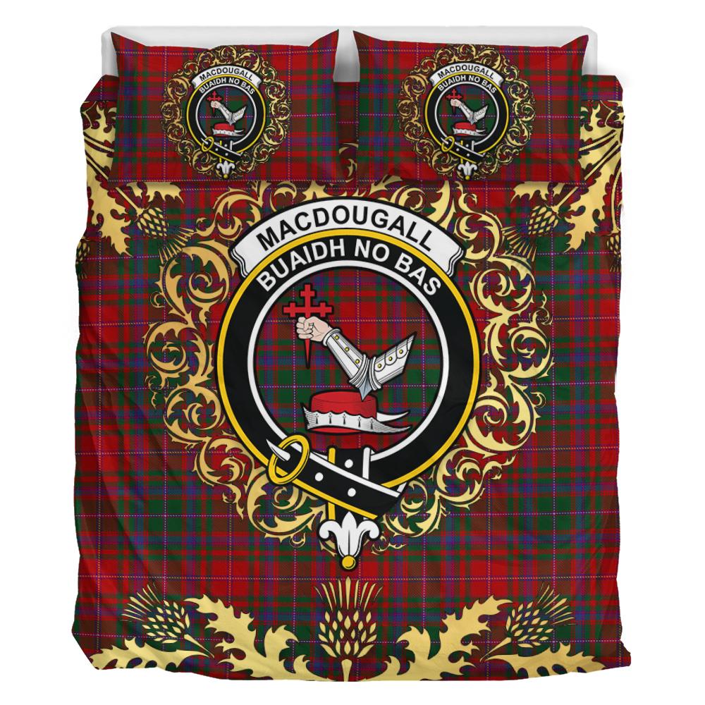 MacDougall Paton Tartan Crest Bedding Set - Golden Thistle Style