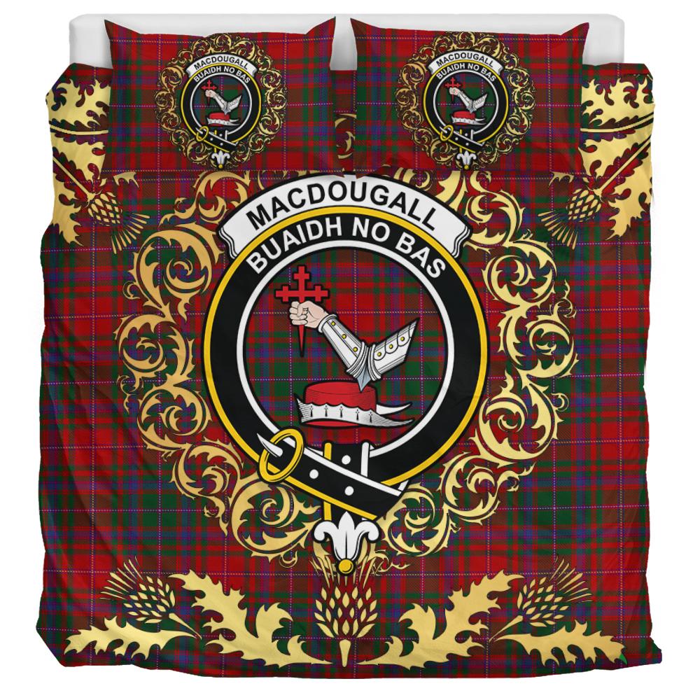 MacDougall Paton Tartan Crest Bedding Set - Golden Thistle Style