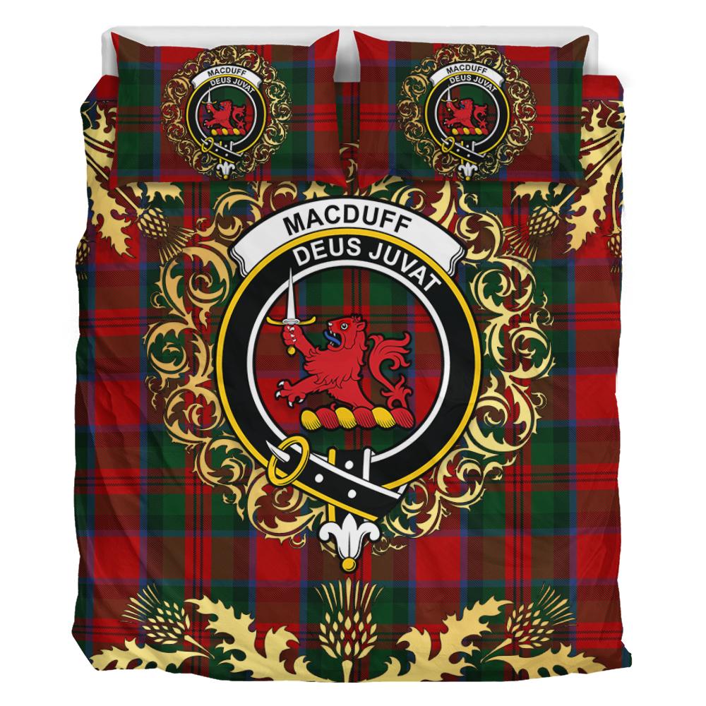 MacDuff 01 Tartan Crest Bedding Set - Golden Thistle Style