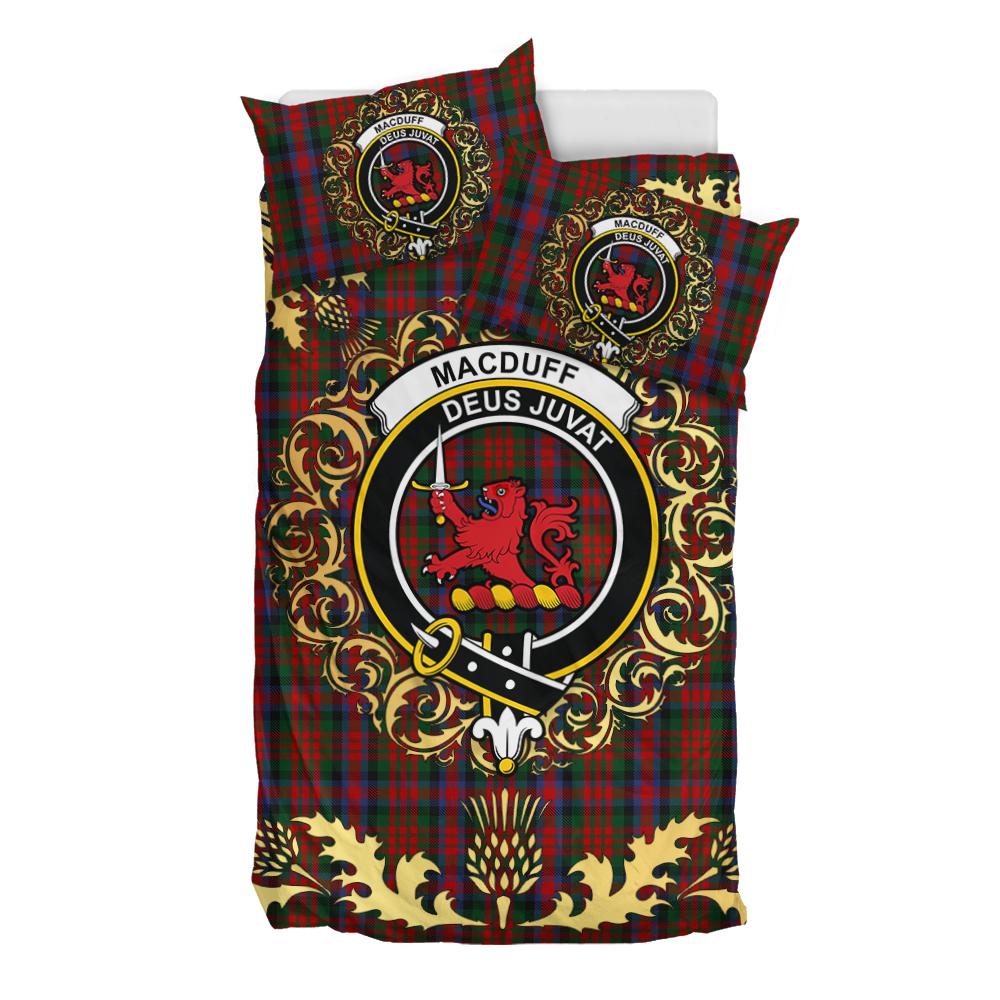 MacDuff 03 Tartan Crest Bedding Set - Golden Thistle Style
