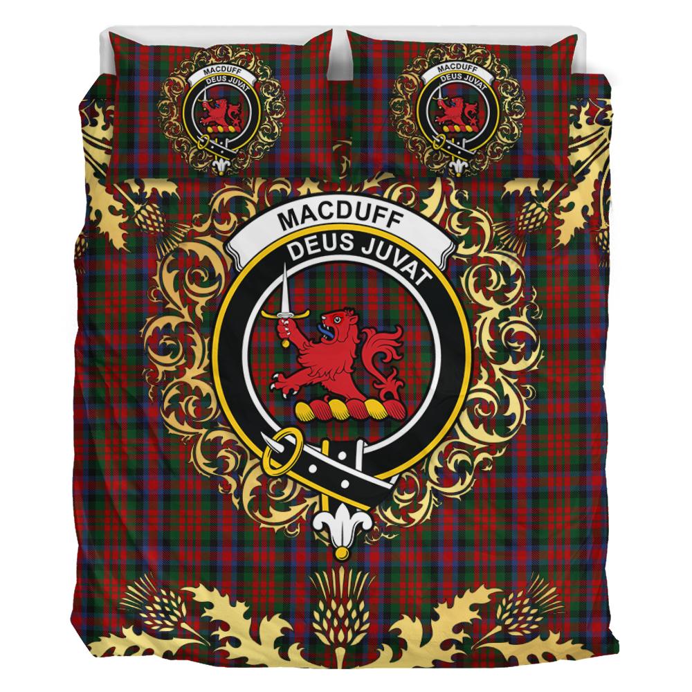 MacDuff 03 Tartan Crest Bedding Set - Golden Thistle Style