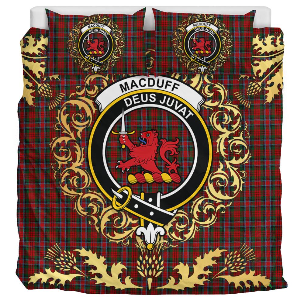 MacDuff 05 Tartan Crest Bedding Set - Golden Thistle Style