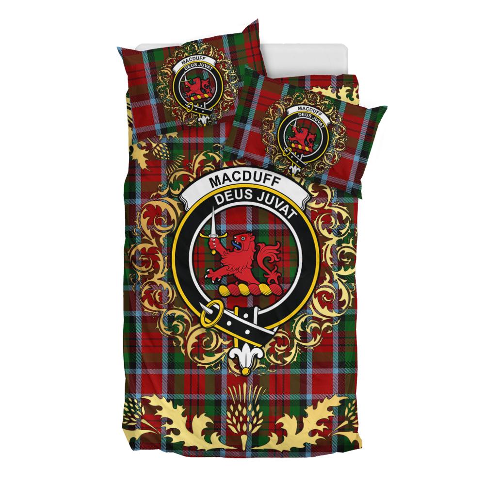 MacDuff 06 Tartan Crest Bedding Set - Golden Thistle Style