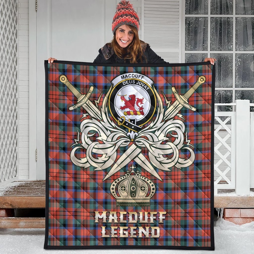 MacDuff Ancient Tartan Crest Legend Gold Royal Premium Quilt