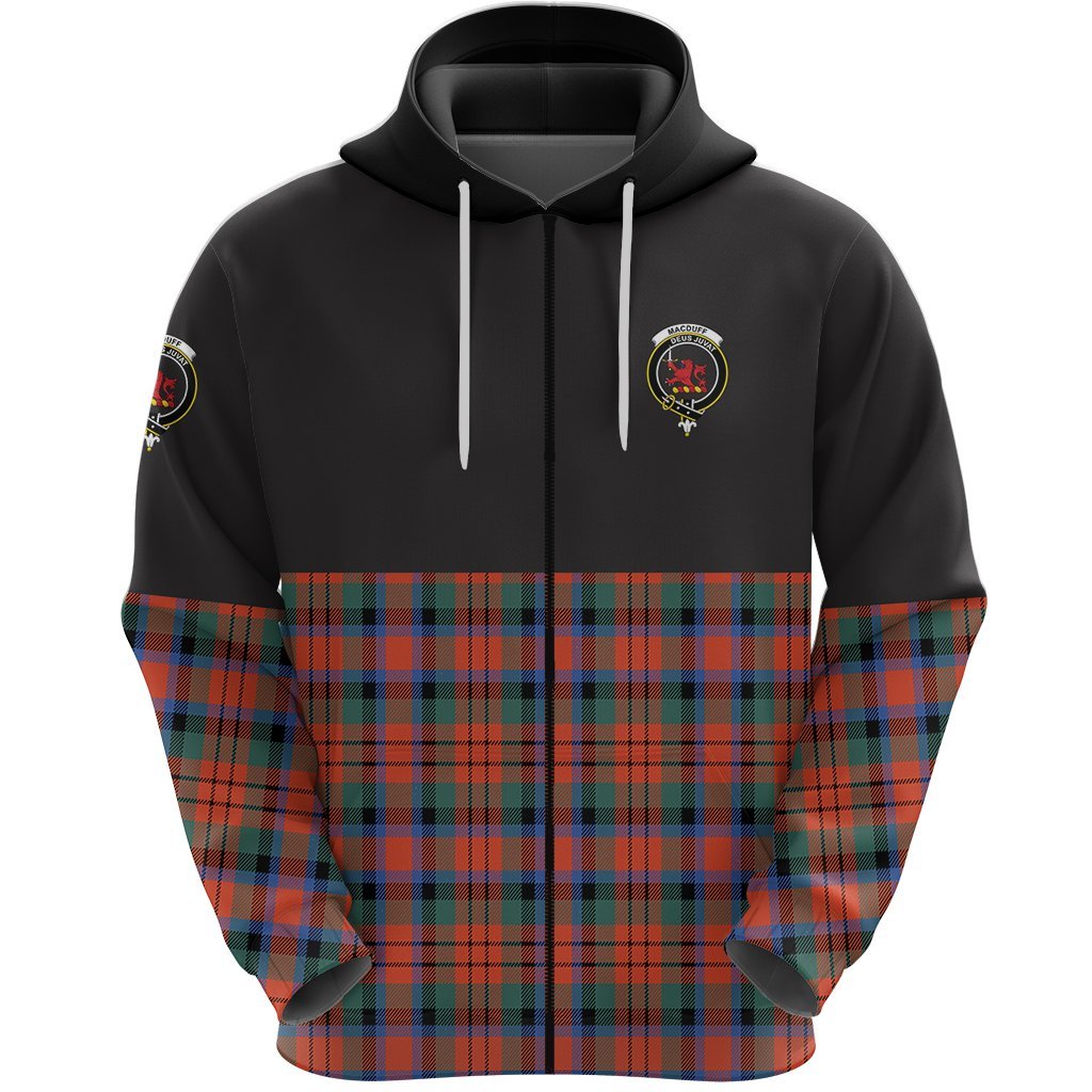 MacDuff Ancient Clan Half Of Tartan Zipper Hoodie