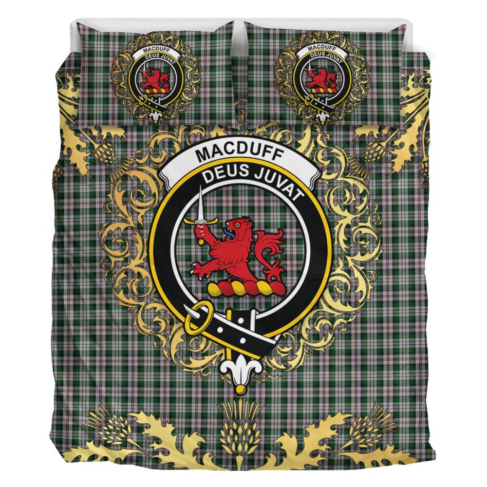 MacDuff Dress 01 Tartan Crest Bedding Set - Golden Thistle Style