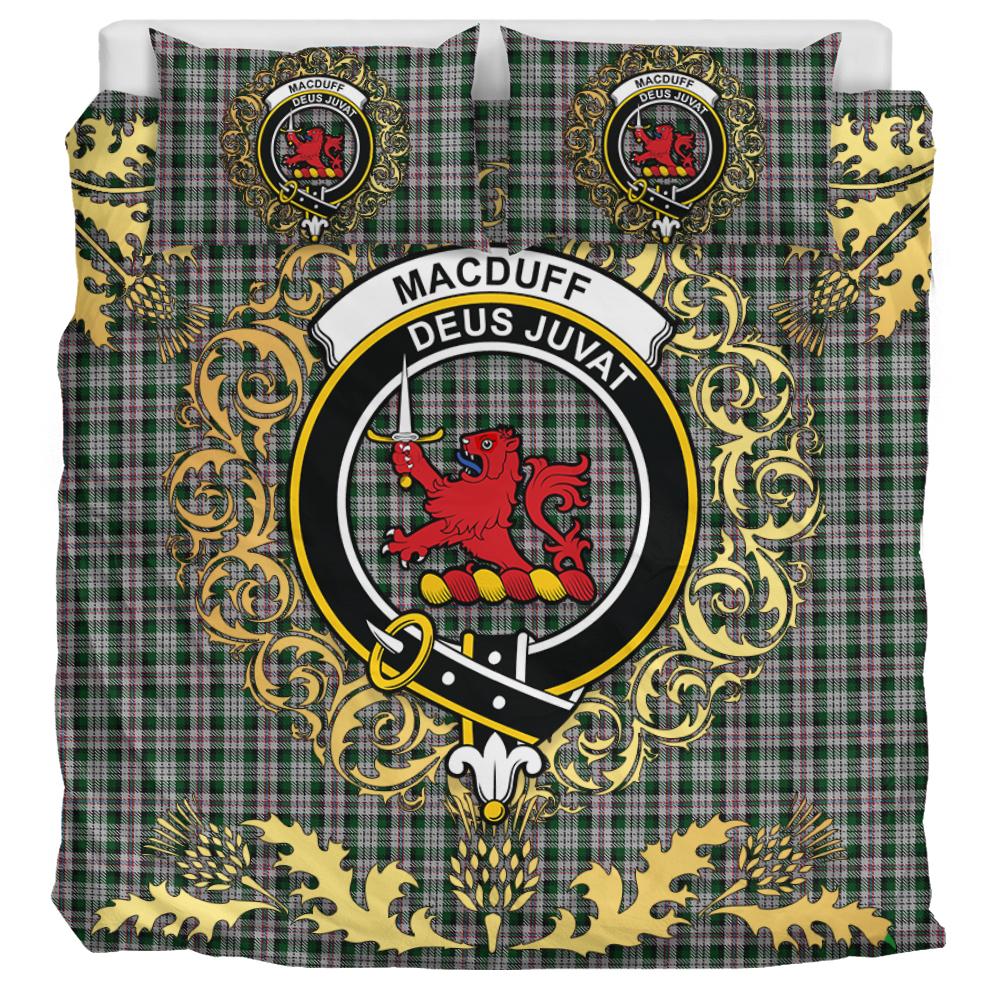 MacDuff Dress 01 Tartan Crest Bedding Set - Golden Thistle Style