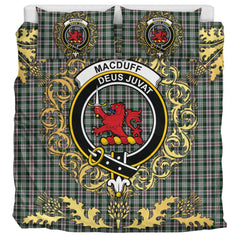 MacDuff Dress 01 Tartan Crest Bedding Set - Golden Thistle Style