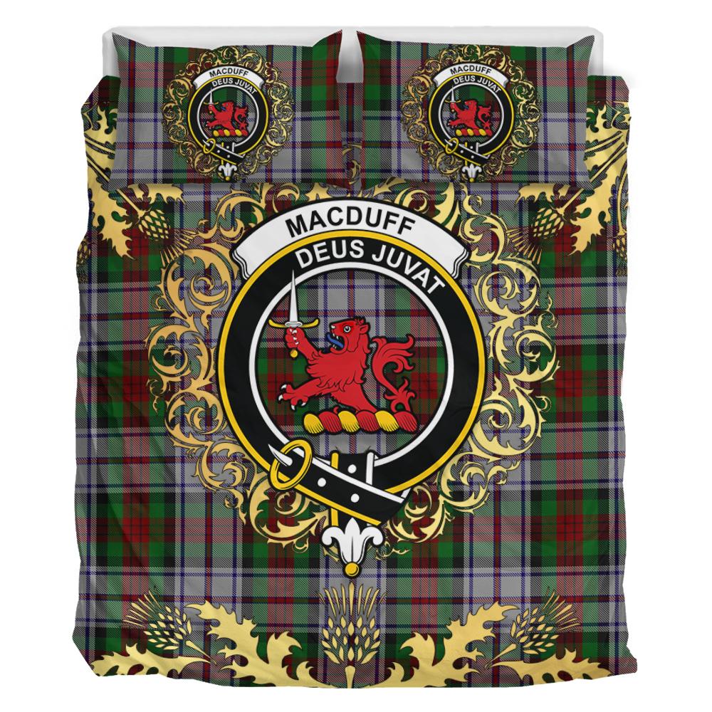 MacDuff Dress 02 Tartan Crest Bedding Set - Golden Thistle Style