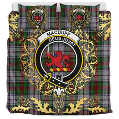 MacDuff Dress 02 Tartan Crest Bedding Set - Golden Thistle Style