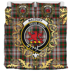 MacDuff Dress 03 Tartan Crest Bedding Set - Golden Thistle Style