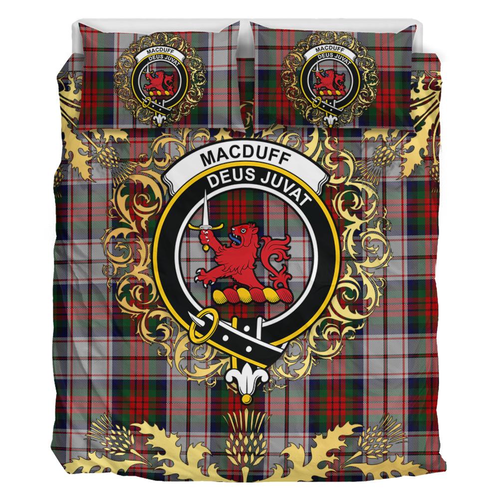 MacDuff Dress 04 Tartan Crest Bedding Set - Golden Thistle Style