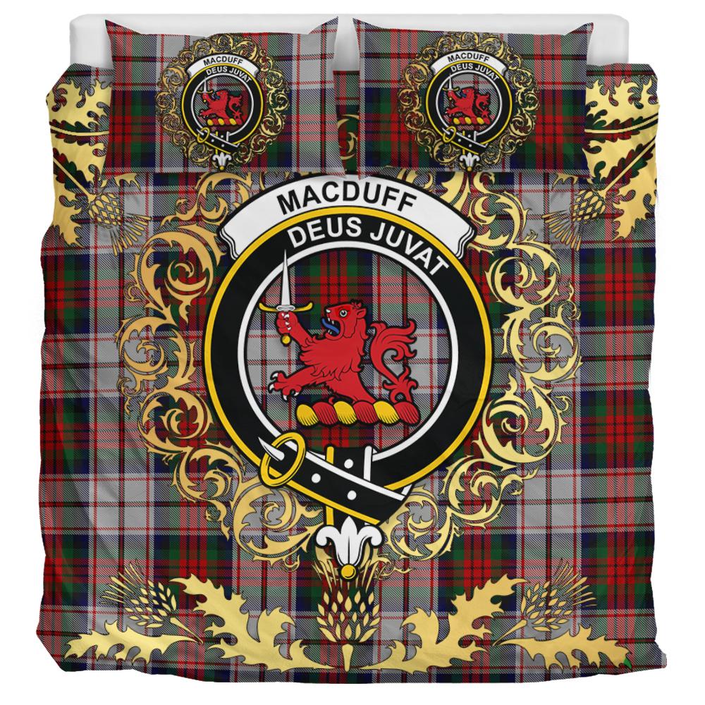 MacDuff Dress 04 Tartan Crest Bedding Set - Golden Thistle Style