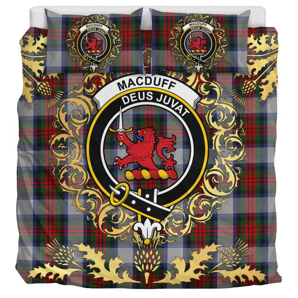 MacDuff Dress 05 Tartan Crest Bedding Set - Golden Thistle Style