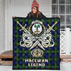 MacEwan Tartan Crest Legend Gold Royal Premium Quilt