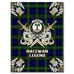 MacEwan Tartan Gold Courage Symbol Blanket