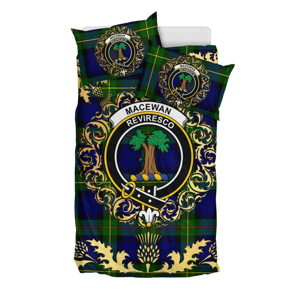 MacEwen - MacEwan 02 Tartan Crest Bedding Set - Golden Thistle Style