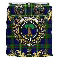 MacEwen - MacEwan 02 Tartan Crest Bedding Set - Golden Thistle Style