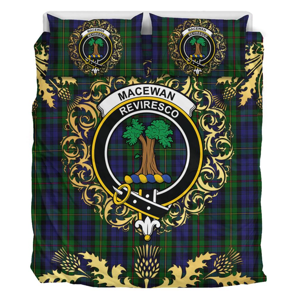 MacEwen - MacEwan 03 Tartan Crest Bedding Set - Golden Thistle Style