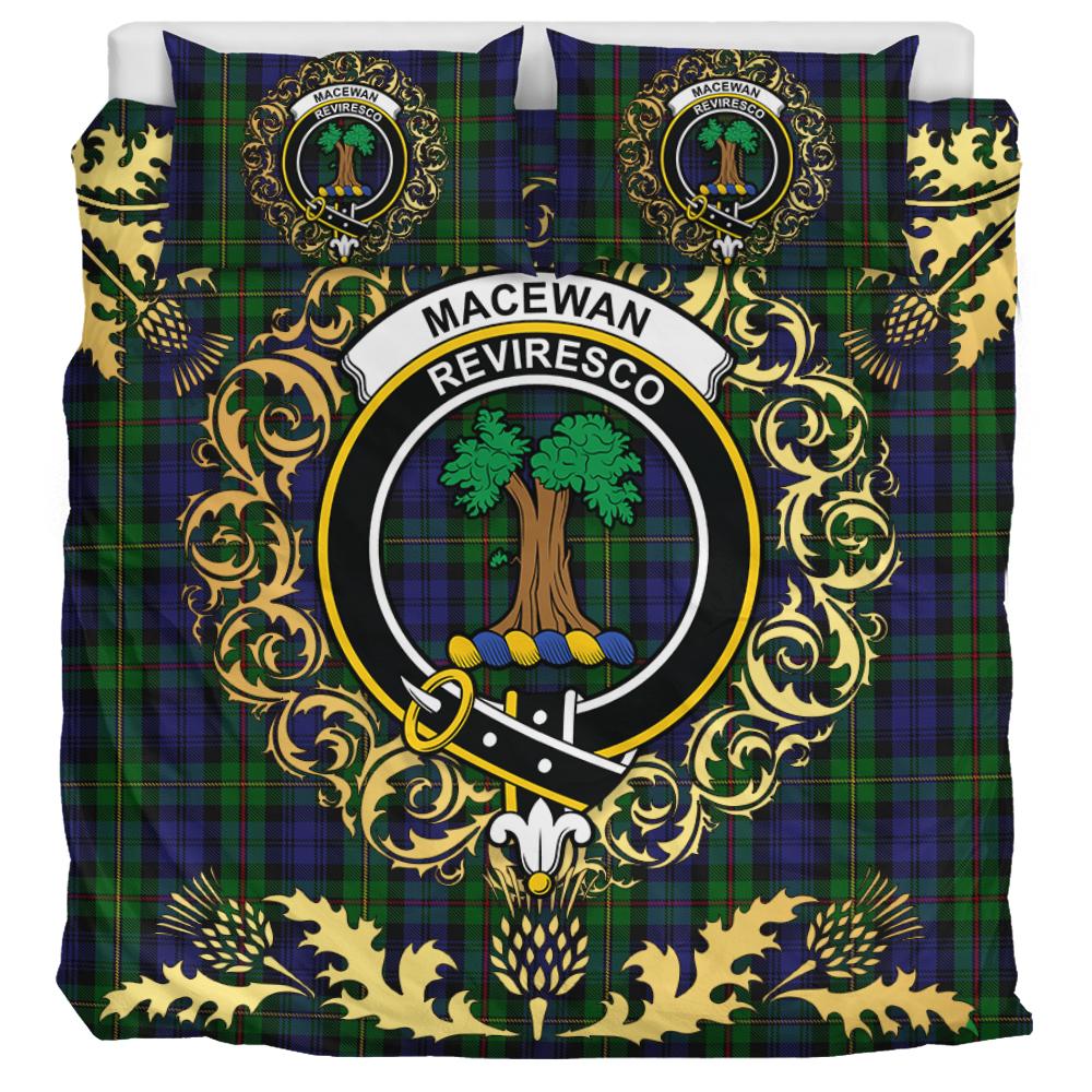 MacEwen - MacEwan 03 Tartan Crest Bedding Set - Golden Thistle Style