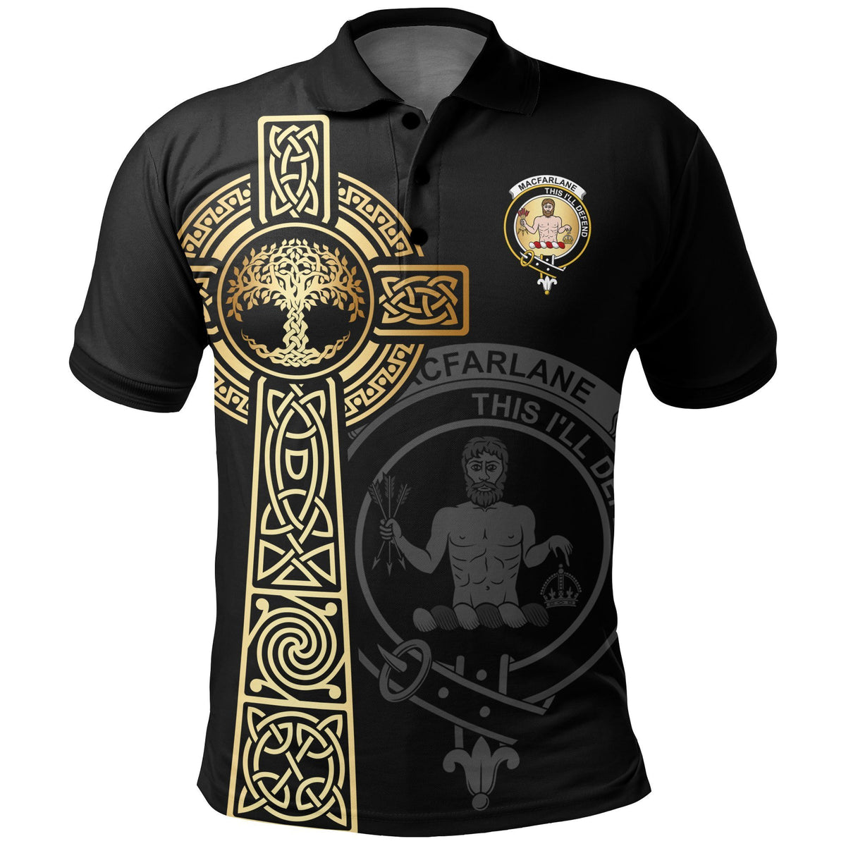 MacFarlane Clan Unisex Polo Shirt - Celtic Tree Of Life
