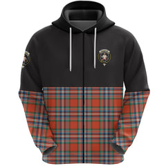 MacFarlane Ancient Clan Half Of Tartan Zipper Hoodie