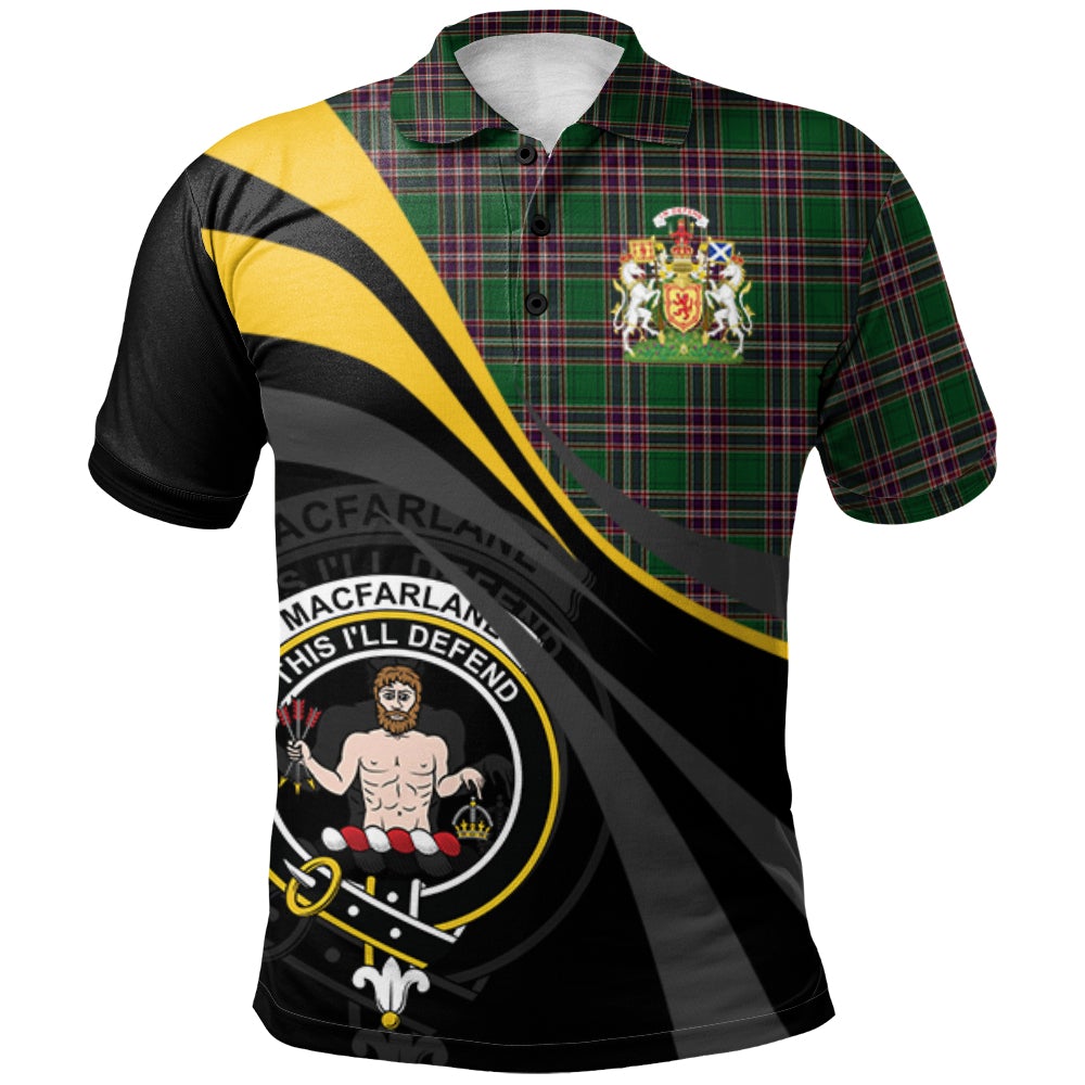 MacFarlane Hunting Tartan Polo Shirt - Royal Coat Of Arms Style