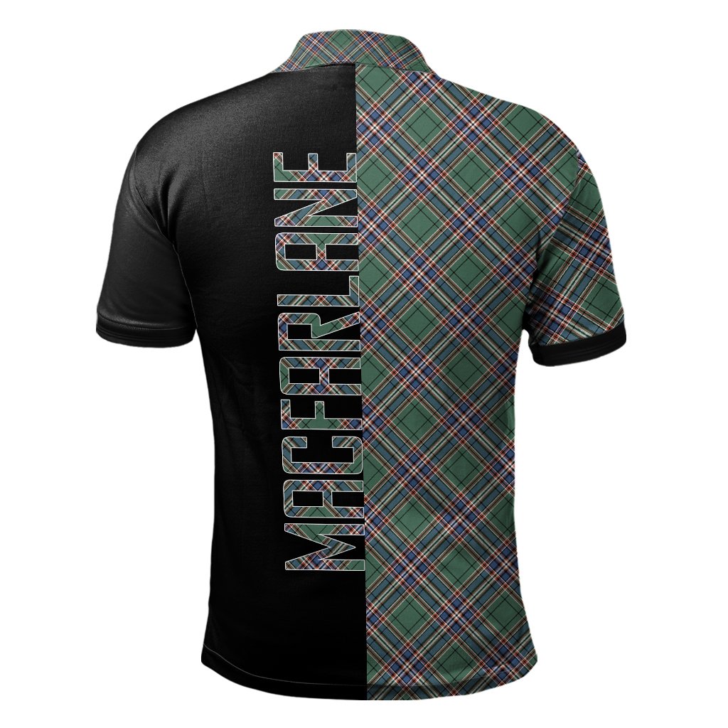 MacFarlane Hunting Ancient Tartan Polo Shirt Half of Me - Cross Style