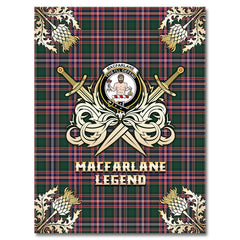 MacFarlane Hunting Modern Tartan Gold Courage Symbol Blanket