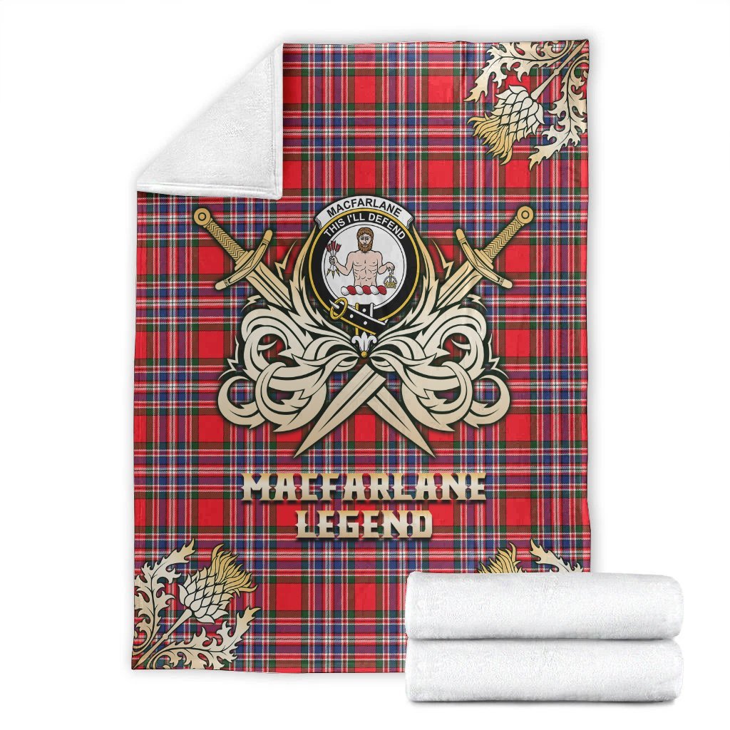MacFarlane Modern Tartan Gold Courage Symbol Blanket